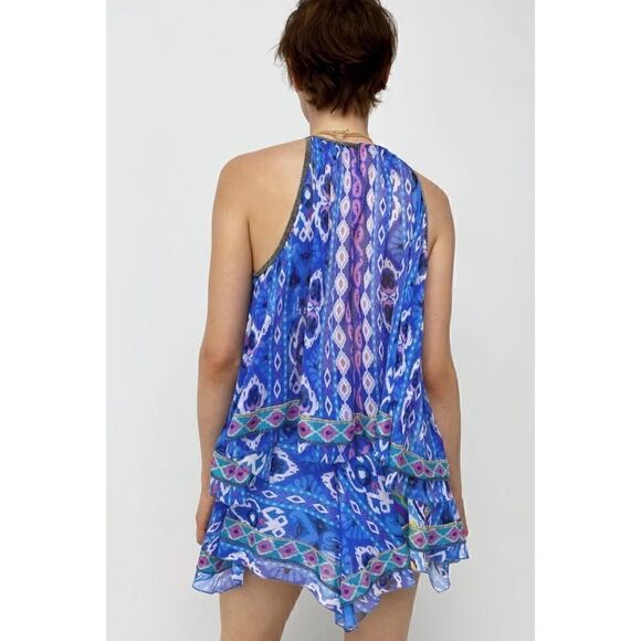 NWT Zara High Waisted Aztec Tribal Printed Asymmetric Hem Pull On Mini Skirt - Picture 9 of 16